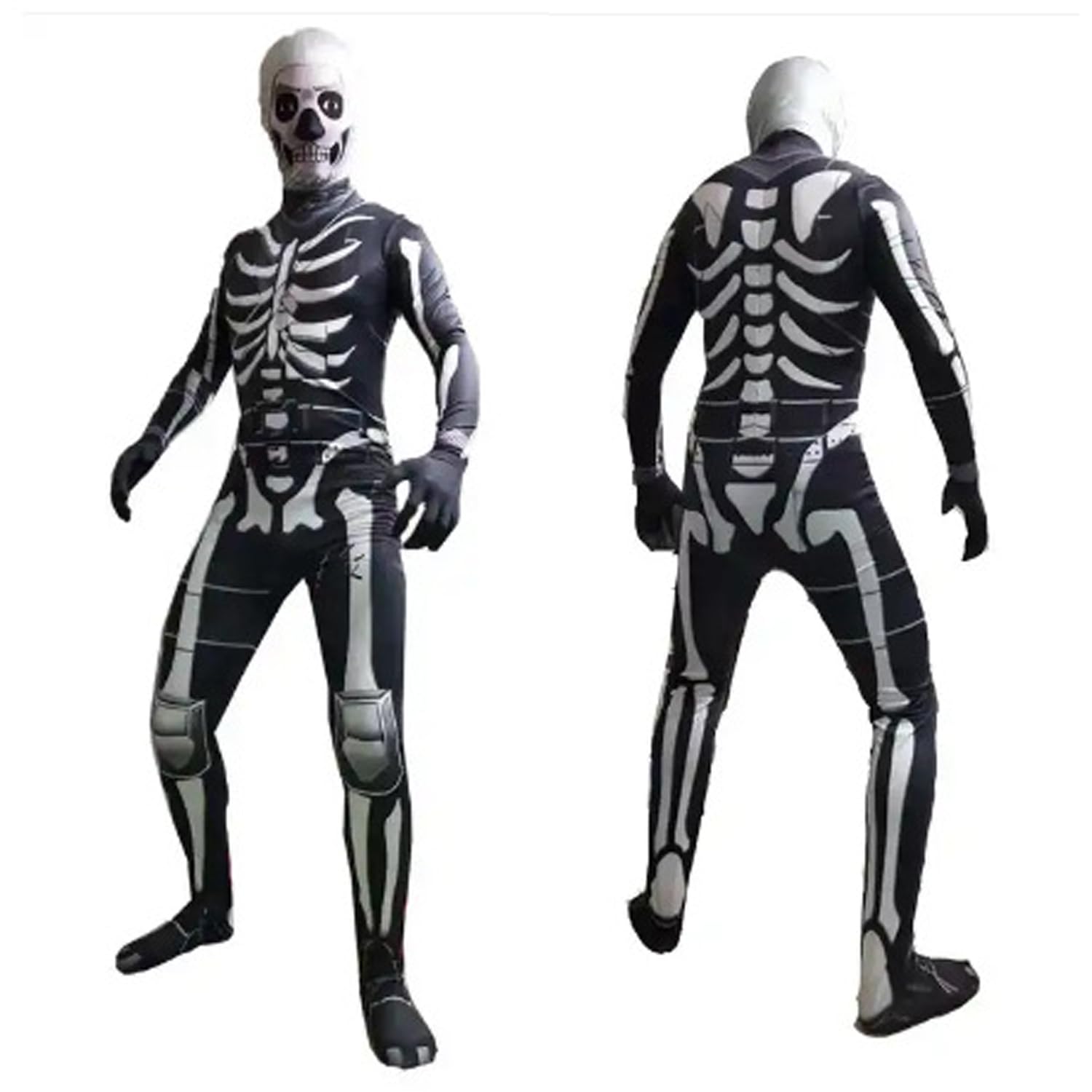 TOPOQ Halloween Zombie Mummy Costume for Kids Adults Scary Zombie Outfit Skeleton Onesie Jumpsuit Removable Skull Head Mask Hat Halloween Costume Fancy Dress Cosplay Party Accessories Breathable