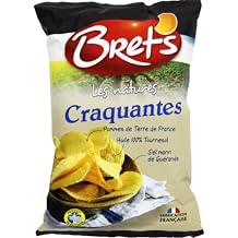 Brets Sea Salt Crisps Crinkle Cut - 10x125g Gluten Free Made in France Gluten Free No MSG