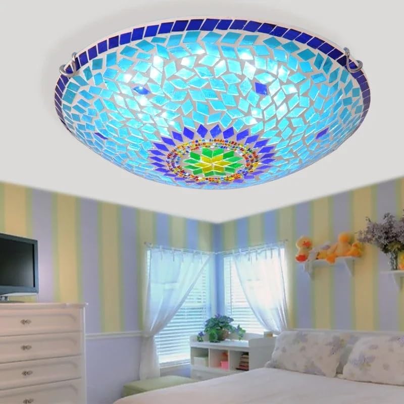 Lampe chambre et cuisine avec plafonnier en verre bistrot moderne 30cm