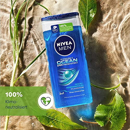 NIVEA MEN Fresh Ocean Nourishing Shower Gel (250 ml) with Sea Minerals and Ocean Fresh Fragrance - Image 4