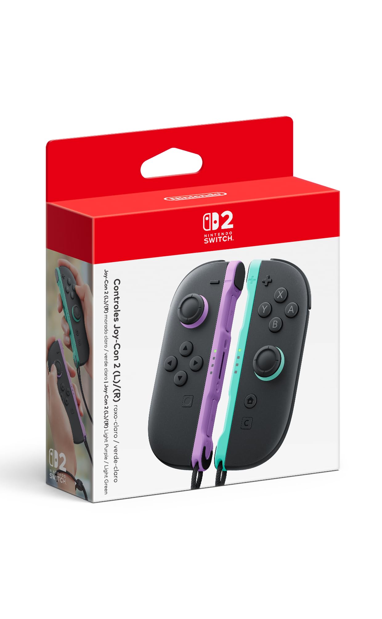 Nintendo Switch 2 Controles Joy-Con 2 Roxo Claro e Verde Claro