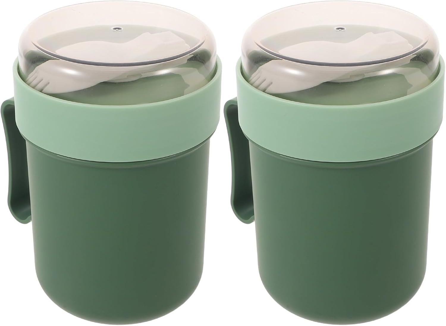 2pcs Microwavable Cereal Bowl with Lid and Scoop, Lightweight Pp Material Breakfast Container for Snacks and Milk, Portable Food Storage for Travel and Busy Mornings