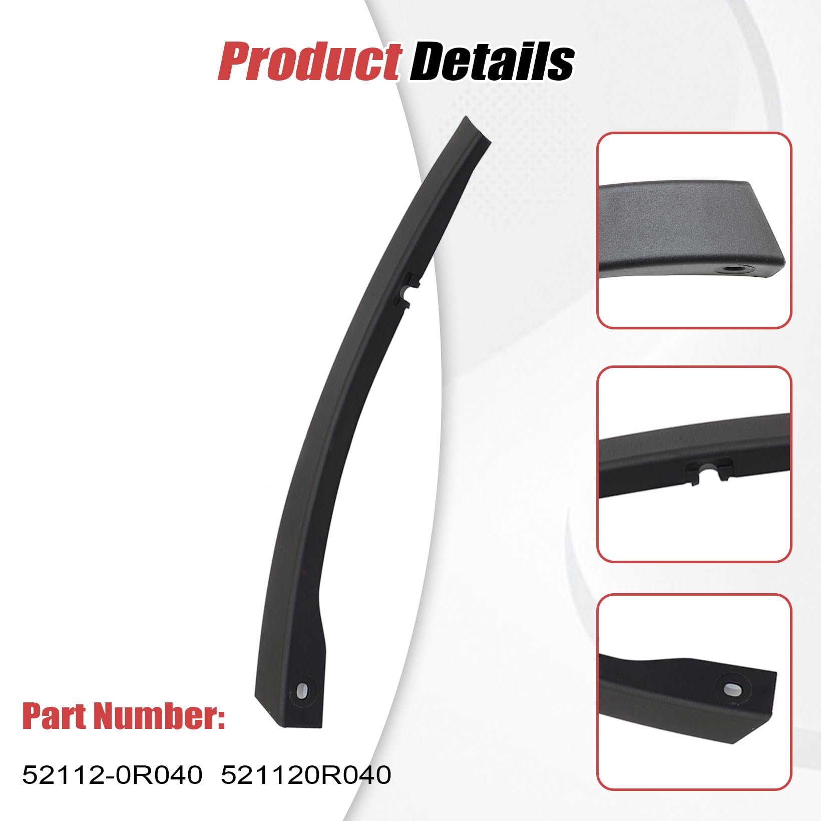 Right Front Fender Molding Trim For 2013-2015 Toyota RAV4 - Part #52112-0R040, Black Textured