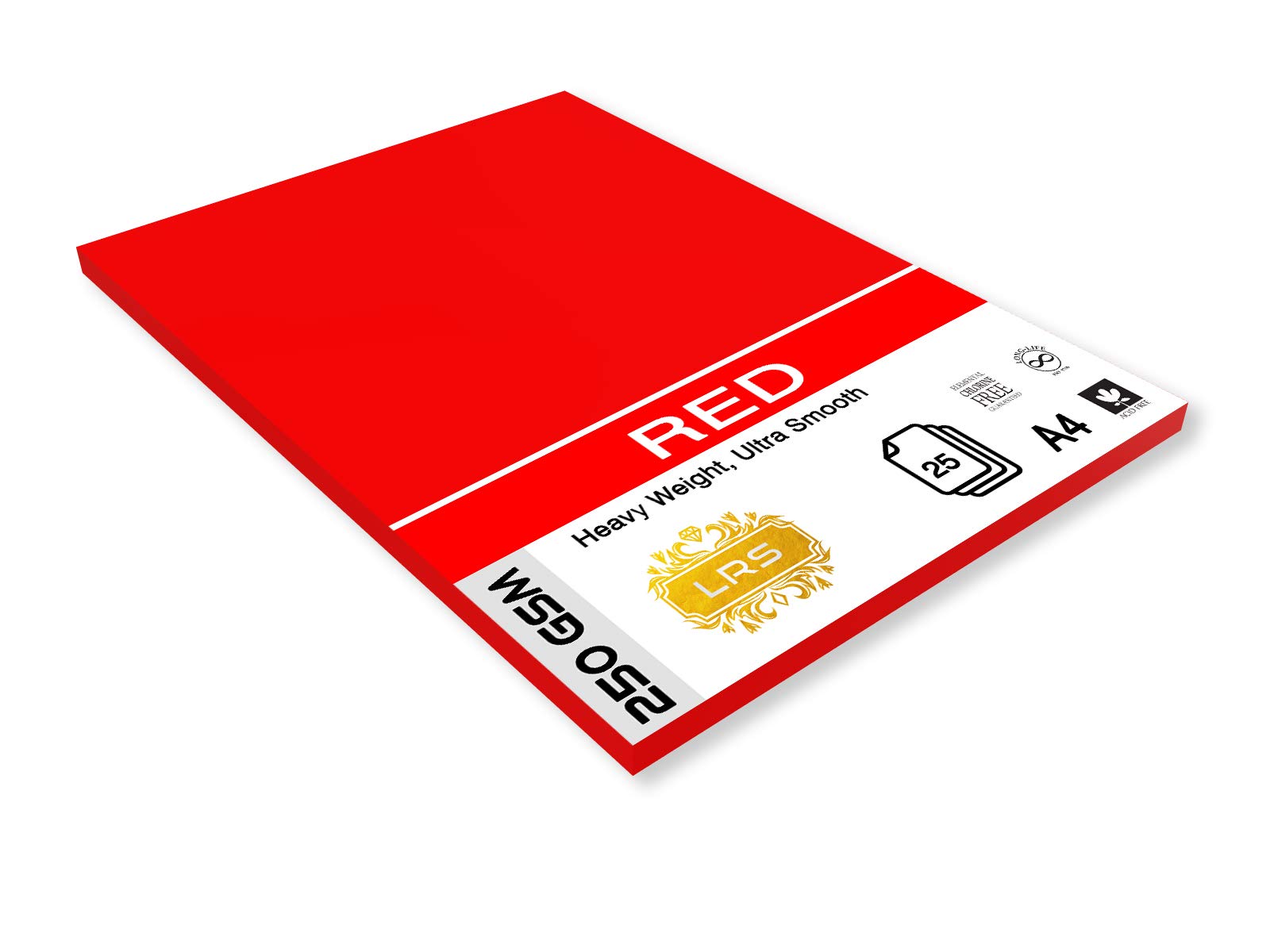 LRS Premium Red Sheet A4 Size(29.7 * 21 cm) - True Pigmented - 250 GSM Thick - Pack of 25 (B08QS1JVLL) Amazon Price History, Amazon Price Tracker