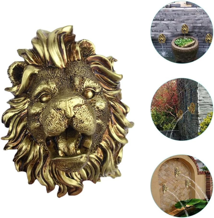 Housoutil Wall Mount Lion Fountain Nozzle Decorative Garden Water Sprayer for Ponds and Outdoor Spaces Easy Installation for Stunning Landscape Decor