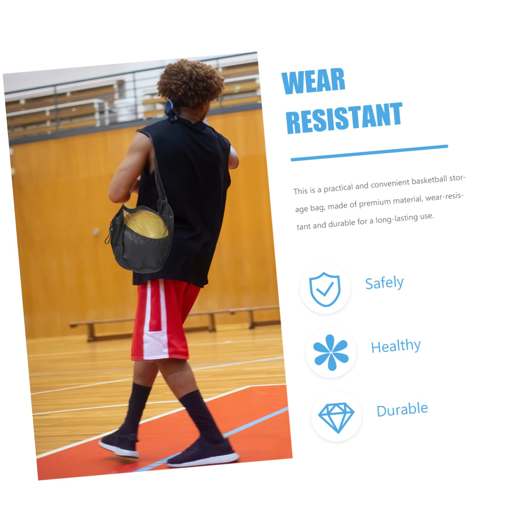 TOYANDONA 2 Pezzi Borsa Da Basket Custodia Sport Palestra Spalla Maglia Separare Di Grandi Dimensioni Borsa a Sfera Borsa a Tracolla Borsa Da Pallavolo Borsa Portatile Da Basket Nero Rete