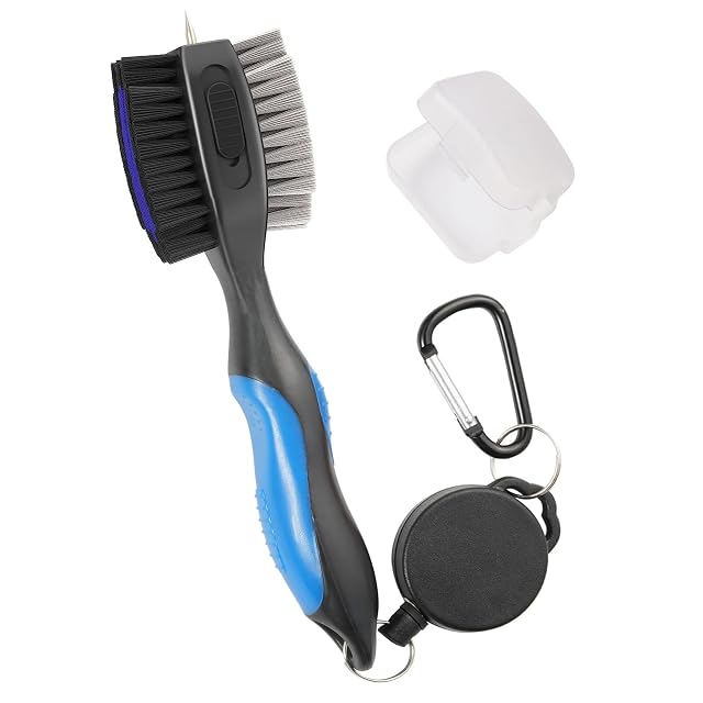 Golf Club Brushes Golf Cleaning Tool with Retractable Cleaning Nails Nylon and Wire Bristles Oversize Double Brush Head