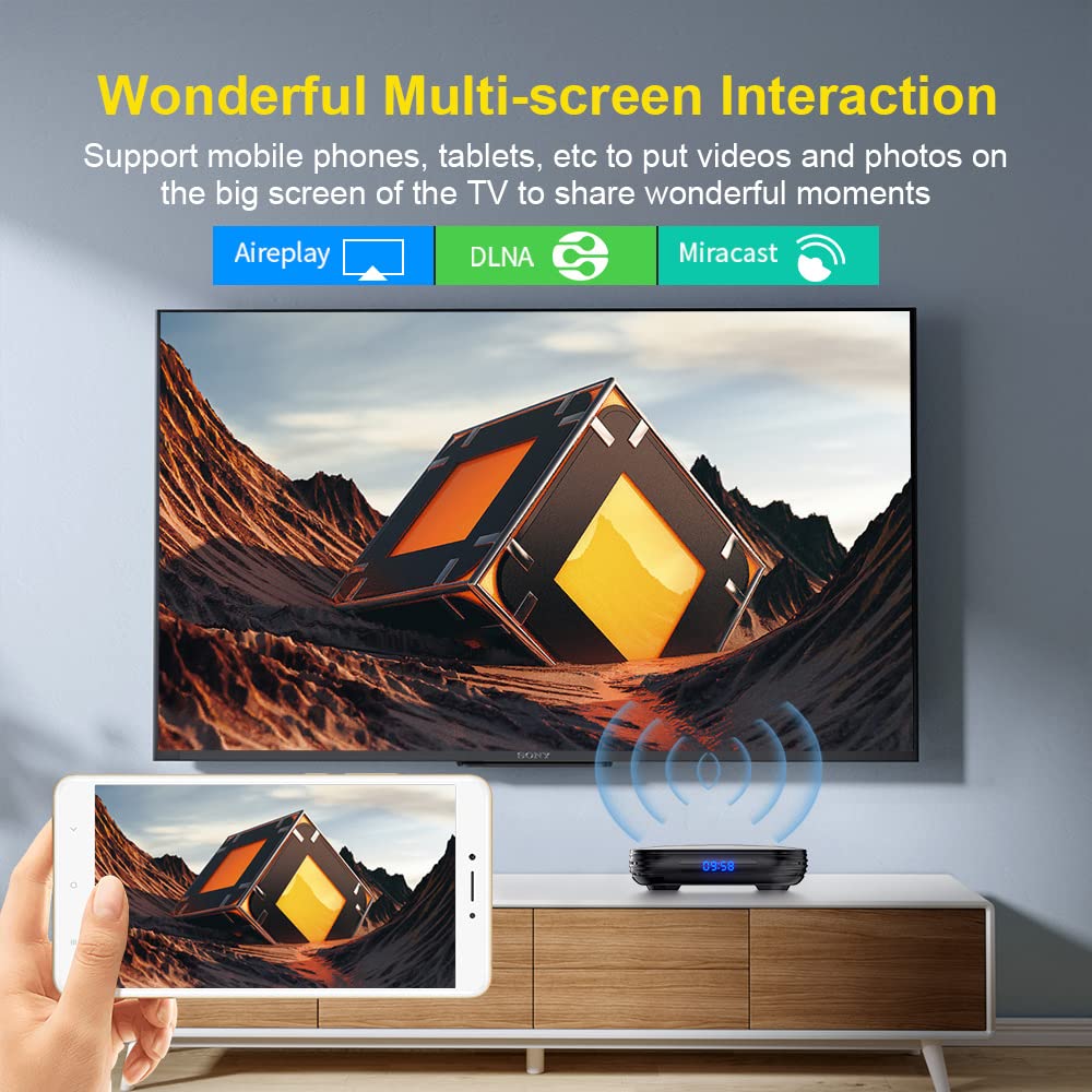 Android TV Box 12.0, HK1 TV Box 4GB RAM 32GB ROM Allwinner H618, Android Box Support 8K 3D 2.4/5.0GHz WIFI6 BT5.0,100M Ethernet HD 2.0 Smart Box TV — view 6