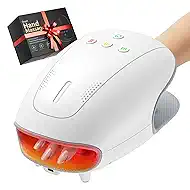 Estefanlo Hand Massager with Heat and Compression, Cordless Hand Massager for Arthritis Pain Relief, 3 Modes Air Compression Finger Massage Device, 2 Heat Levels, Washable Silicone Liner