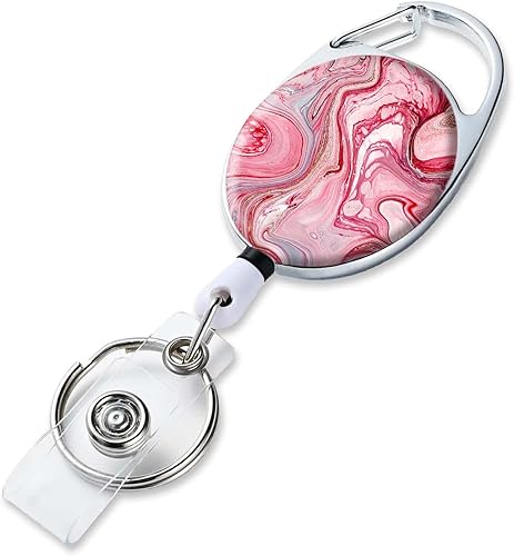 Vista 27 de Carrete retráctil para tarjetas de identificación con llavero retráctil para llaves, lindo nombre, carretes decorativos de tarjetas de Pretty