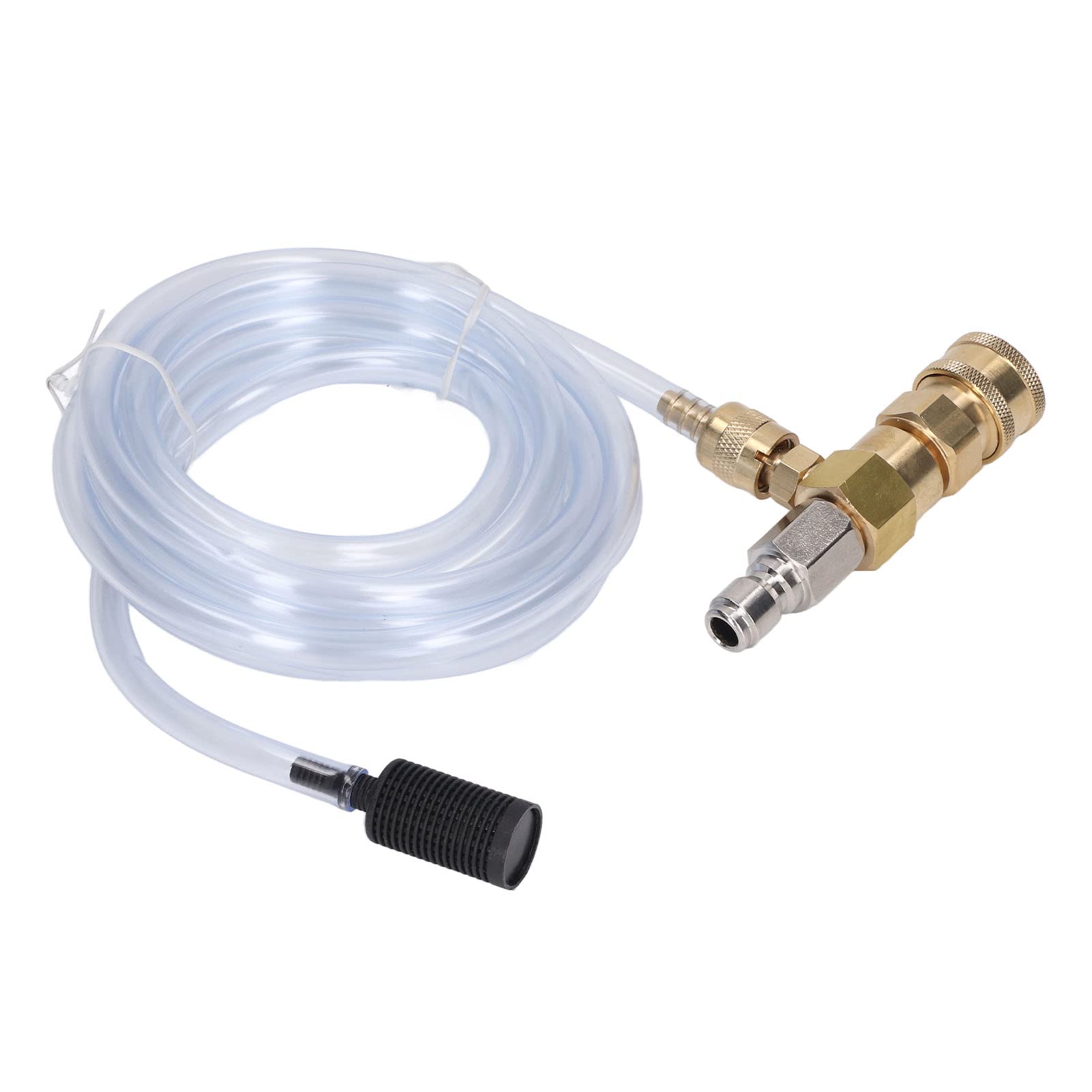 Socobeta Inyector químico, inyector de corriente descendente ajustable para hidrolimpiadora 5000 PSI, latón inoxidable, reemplazo ideal para accesorios de lavado a presión