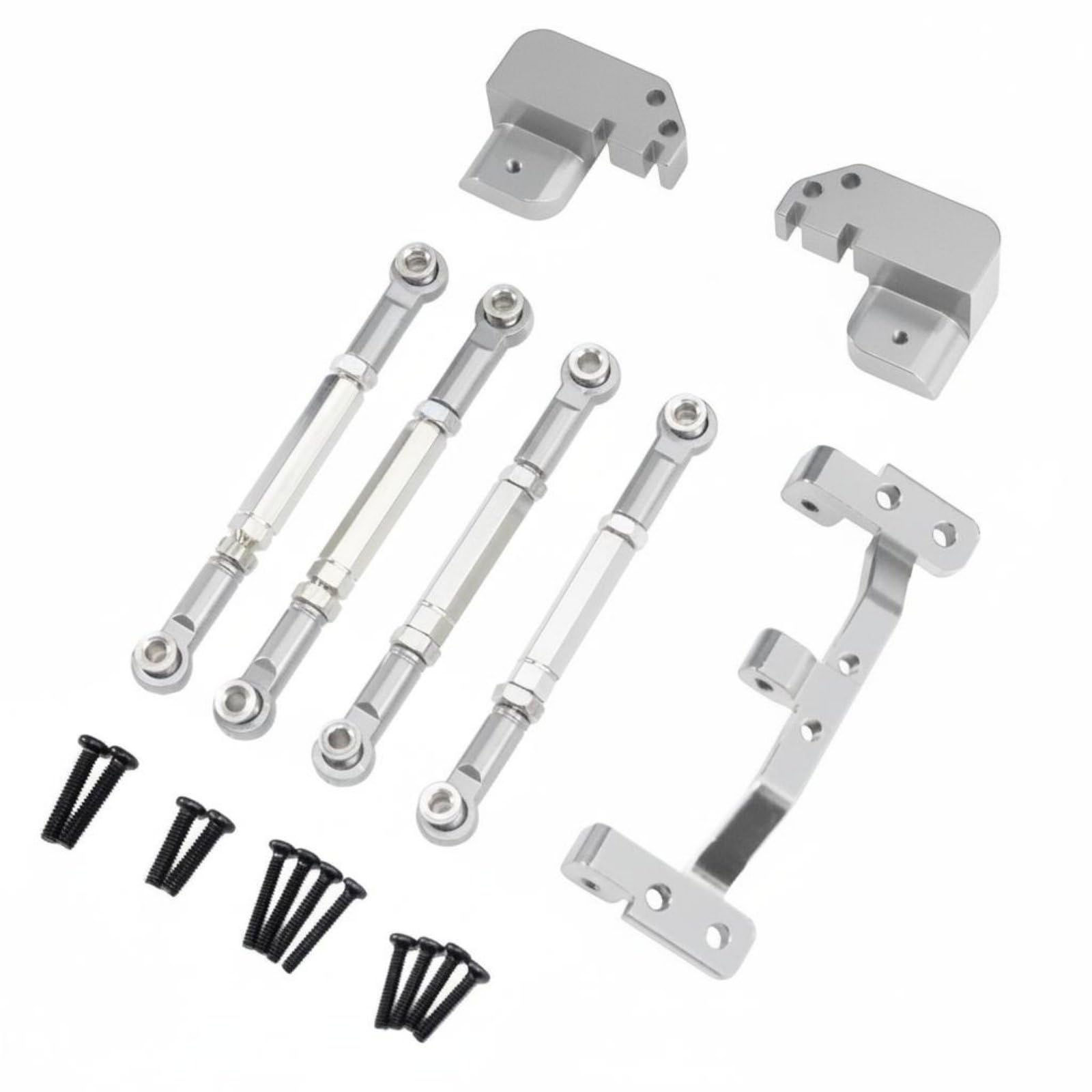 TWTCZOZ Vehicle System Shock System Conversion Rear 4 Link Upgrade Kit Aluminum Alloy Link Rod Set For 1/12 MN82 MN82S MN82PRO MN82T RC Cars Suitable for, Silver