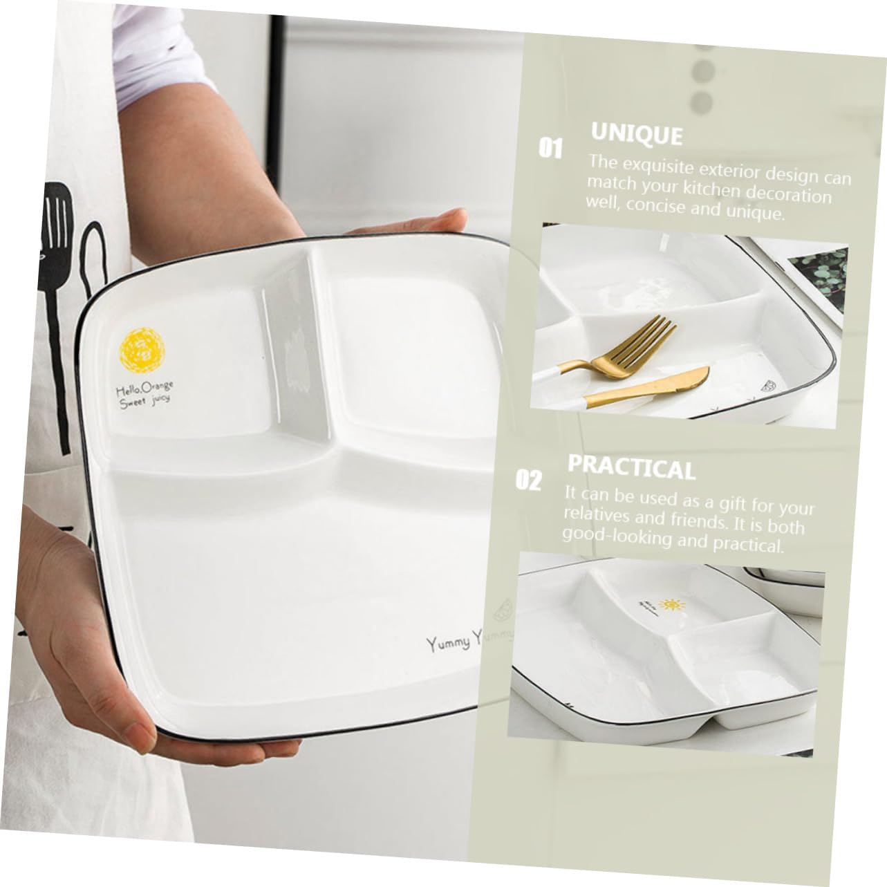 Practical Ceramic Dinner Plate Breakfast Plate White Serving Platter Safe for Daily Use