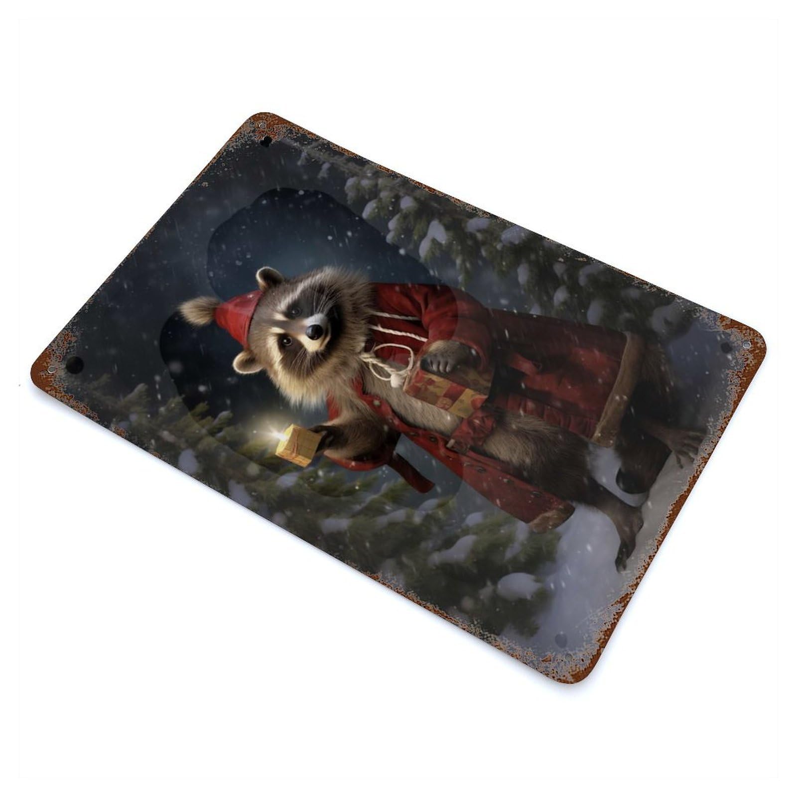 Koala Christmas Gift Decorative Tin Sign 11.8"x7.9", Retro Wall Decor for Living Room, Hallway And Home Decor