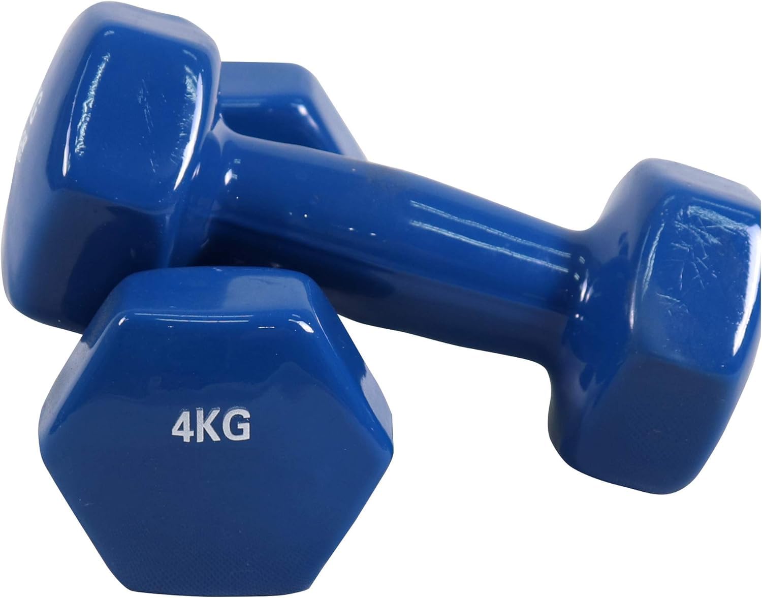 Fitness Anti-Slip and Anti-Roll Hex Vinyl Dumbbells for Workout, Exercise & Fitness(multi color)/[4KG]