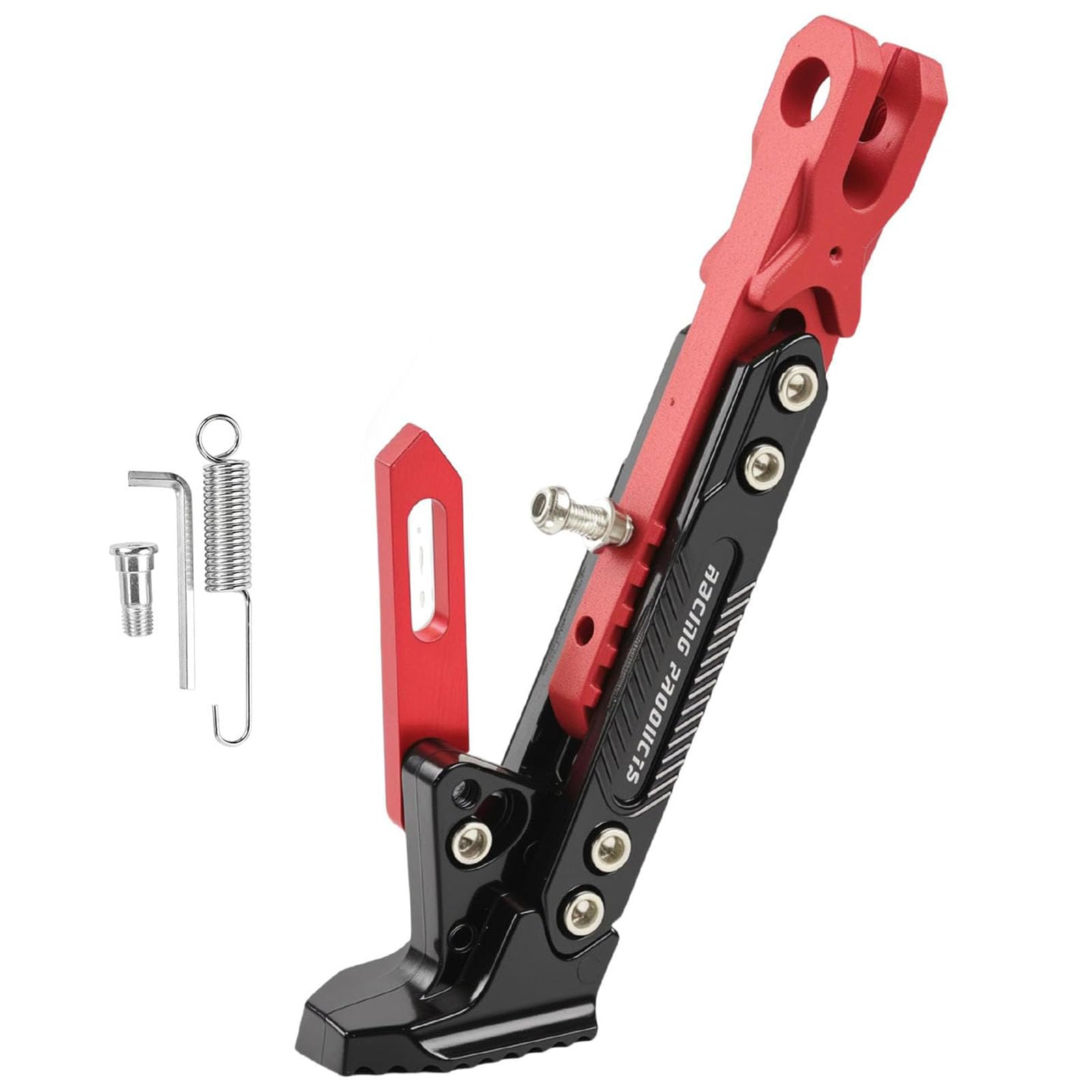 Motorcycle Modification Side Stand, Heavy Duty Adjustable Stand, Compatible With Honda CB300R Neo Sports Cafe/CB350/CB350RS/CB400/CB400 Super Four,Red