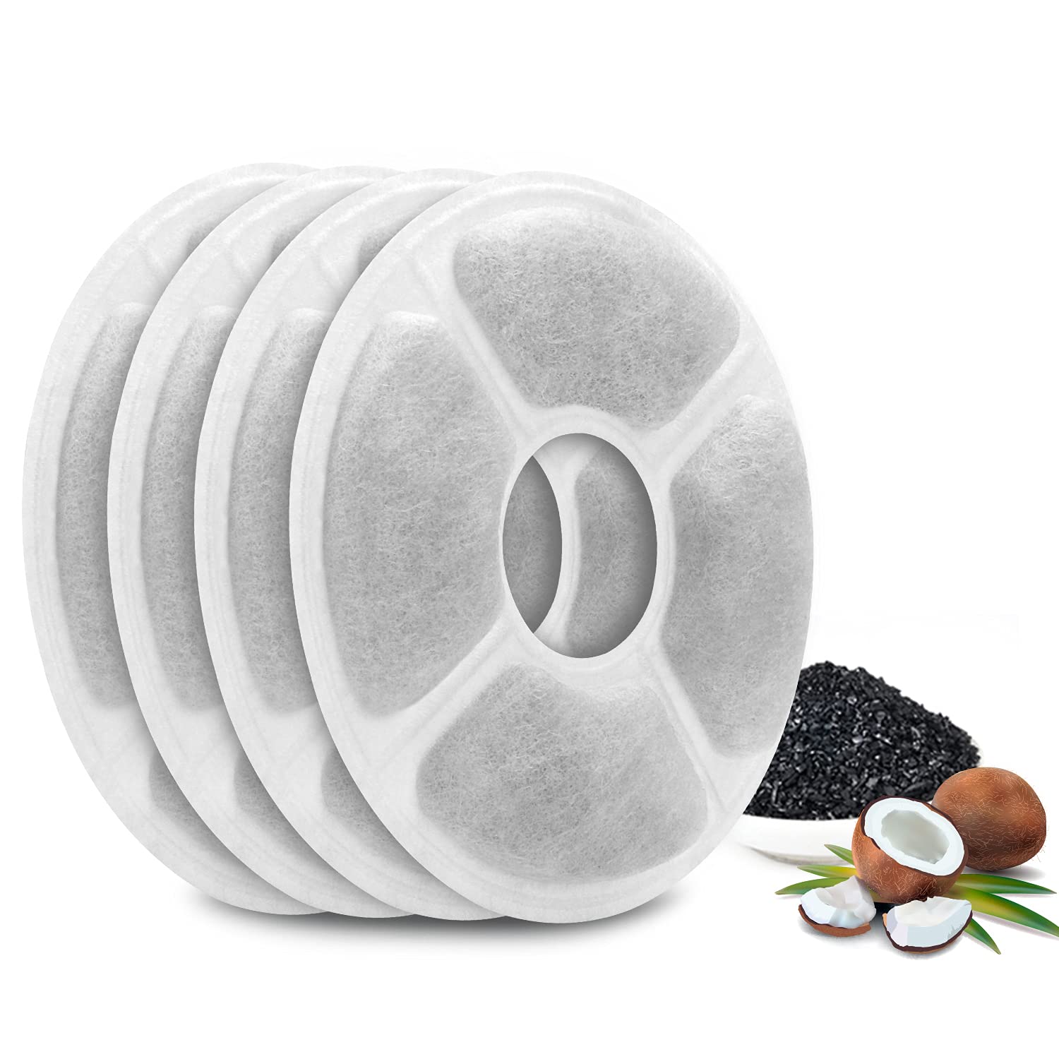Replacement Filters for Pet Fountain - 4 Packs for Automatic Flower Water Dispenser Water Bowl Compatible for Cats and Dogs (B09BZFBTKS) Amazon Price History, Amazon Price Tracker