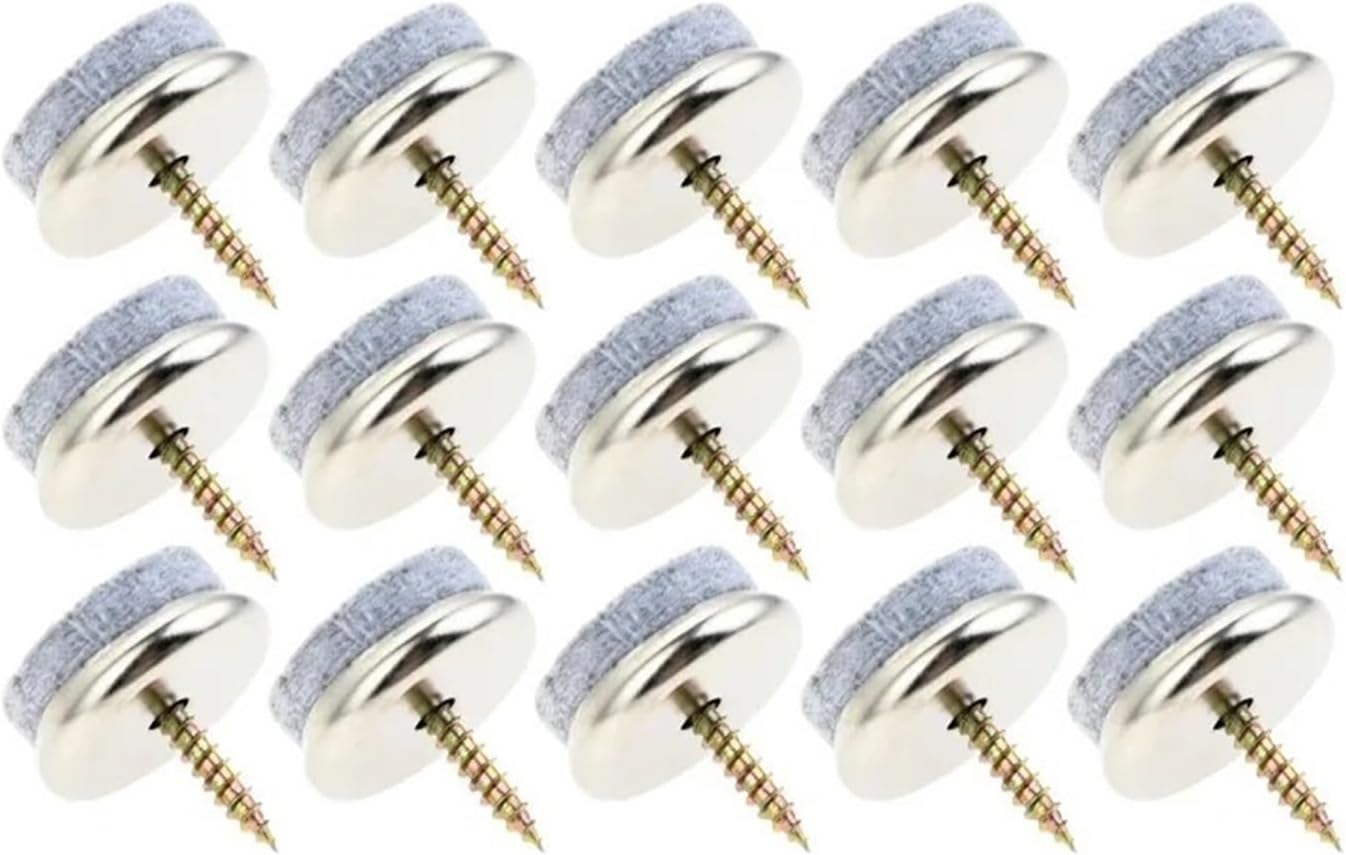 Chair Leg Floor Protectors 50pcs Felt Furniture Gliders Screws-on 18mm-28mm 0.7"-1.1" Chair Leg Pads Wooden Floor Protection No-Slip Reduce-Noise Fittings(24mm)