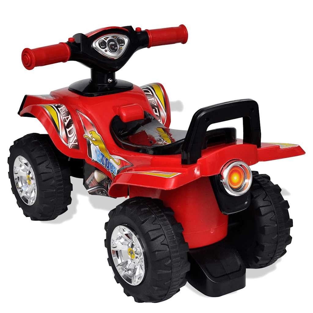 vidaXL Quad Correpasillos Infantil Sonido y Luces Rojo Moto de Juguete Niños
