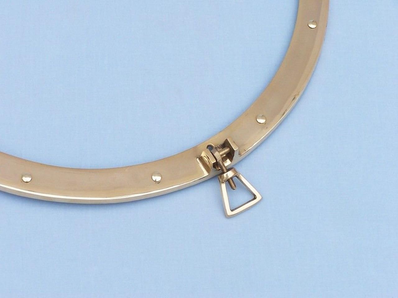 Hampton Nautical WC-1447-20-BR Brass Deluxe Class Porthole Clock 20" Nautical Home Decoration