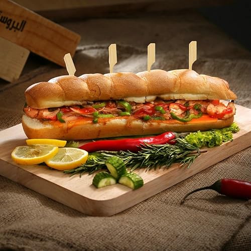 Miniatura 3 de PEOUWNES 200 pinchos de bambú para aperitivos, palillos de dientes de 4.7 pulgadas con caja de almacenamiento, púas de cóctel para bebidas,