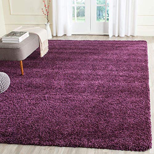 Image of Imra Carpet for Home Bedside Runner Handwoven Fluffy Shag Collection with 2 inch Thickness 2 X 6 Feet (60X180 cm) Color Purple