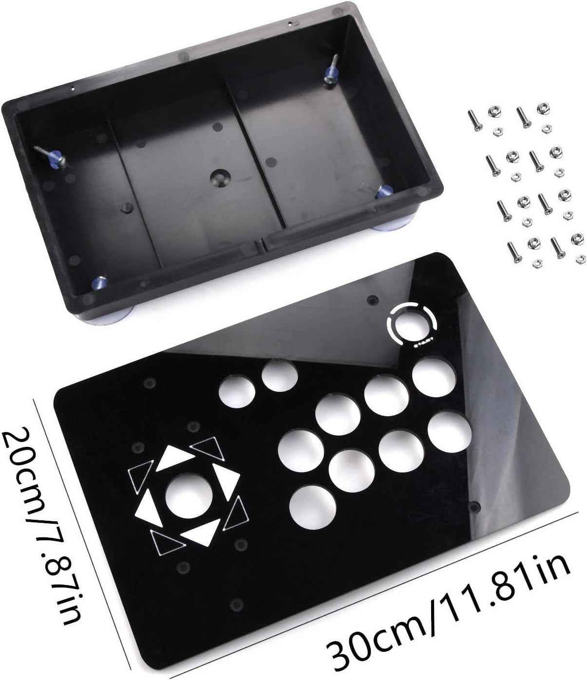ZEZEFUFU DIY Arcade Joystick Acrylic Panel and Case Set, Replacement Game Machine Cabinet Controller DIY Kit Accessory