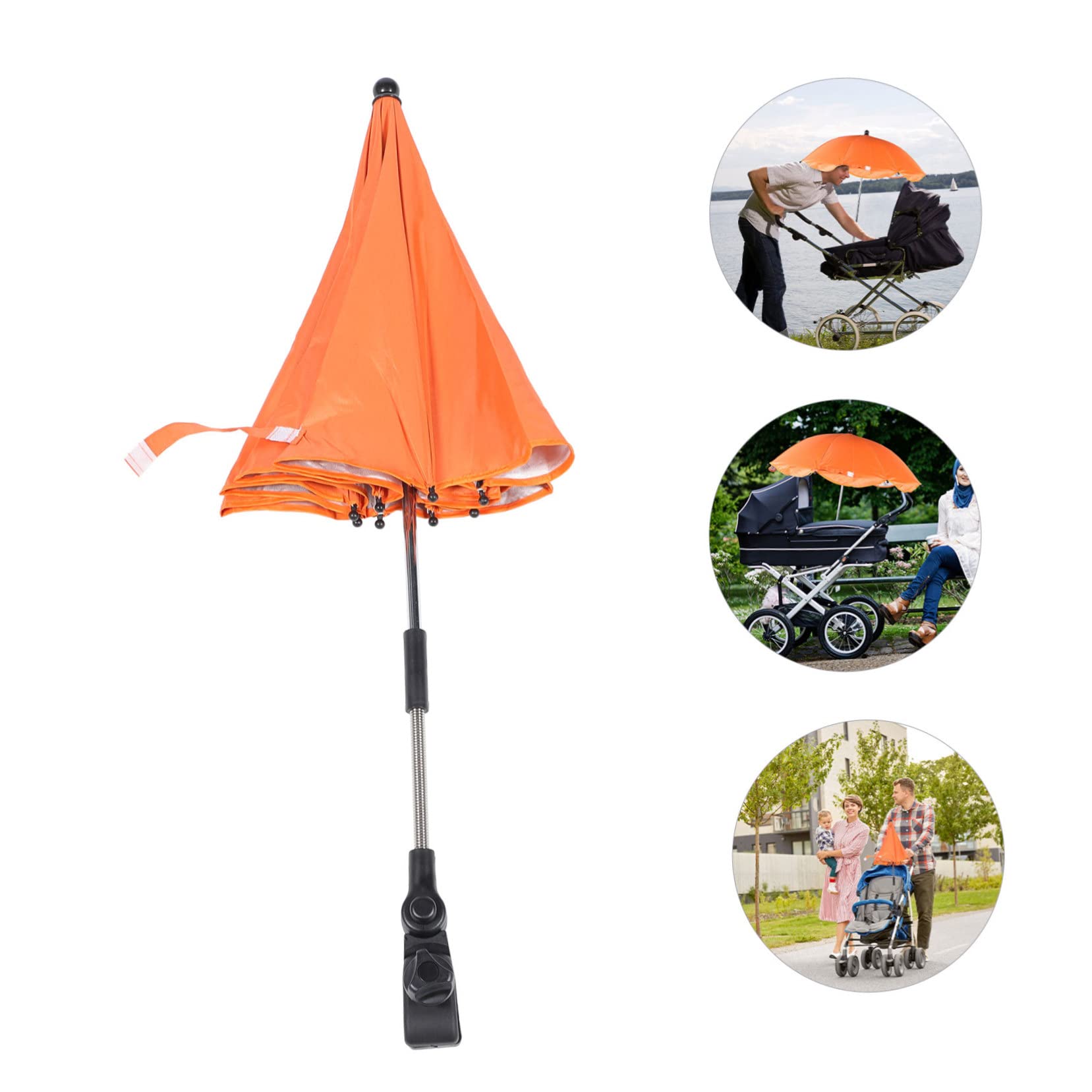 4piezas Sombrilla Para Cochecito De Parasol Uv Protección Solar Clip Compatible Sillas De Paseo y Extraíble