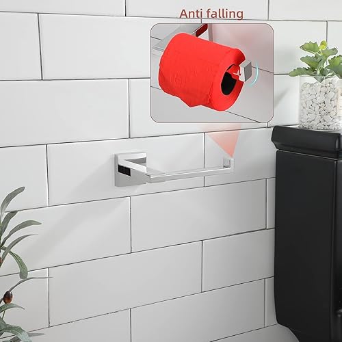 Miniatura 8 de KOKOSIRI Soporte de papel higiénico cromado para cocina, baño, baño, papel higiénico, soporte para rollo de papel higiénico Mega Rollos, de acero