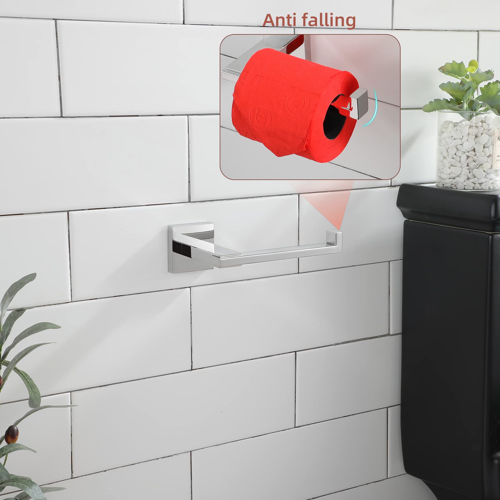 KOKOSIRI Chrome Toilet Paper Holder for Kitchen Bathroom Washroom Toilet Tissue Roll Holder Hold Mega Rolls Stainless Steel, Wall Mounted B2006CH — Amazon image 8