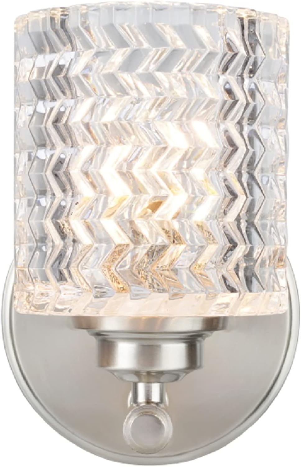 Aspen Creative 62056A, One-Light Metal Bathroom Vanity Wall Light Fixture, 5 1/2" Wide, Transitional Design in Brushed Nickel with Clear Glass Shade