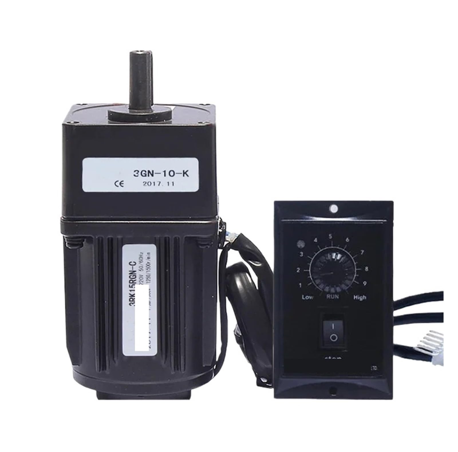 HYRBNSDLK Motor 1:3-1:300 415-5RPM 220V 15W AC Reversible Gear 3RK15GN-C +US-52 Variable Speed Reducer Geared(1-7.5 (180 rpm))