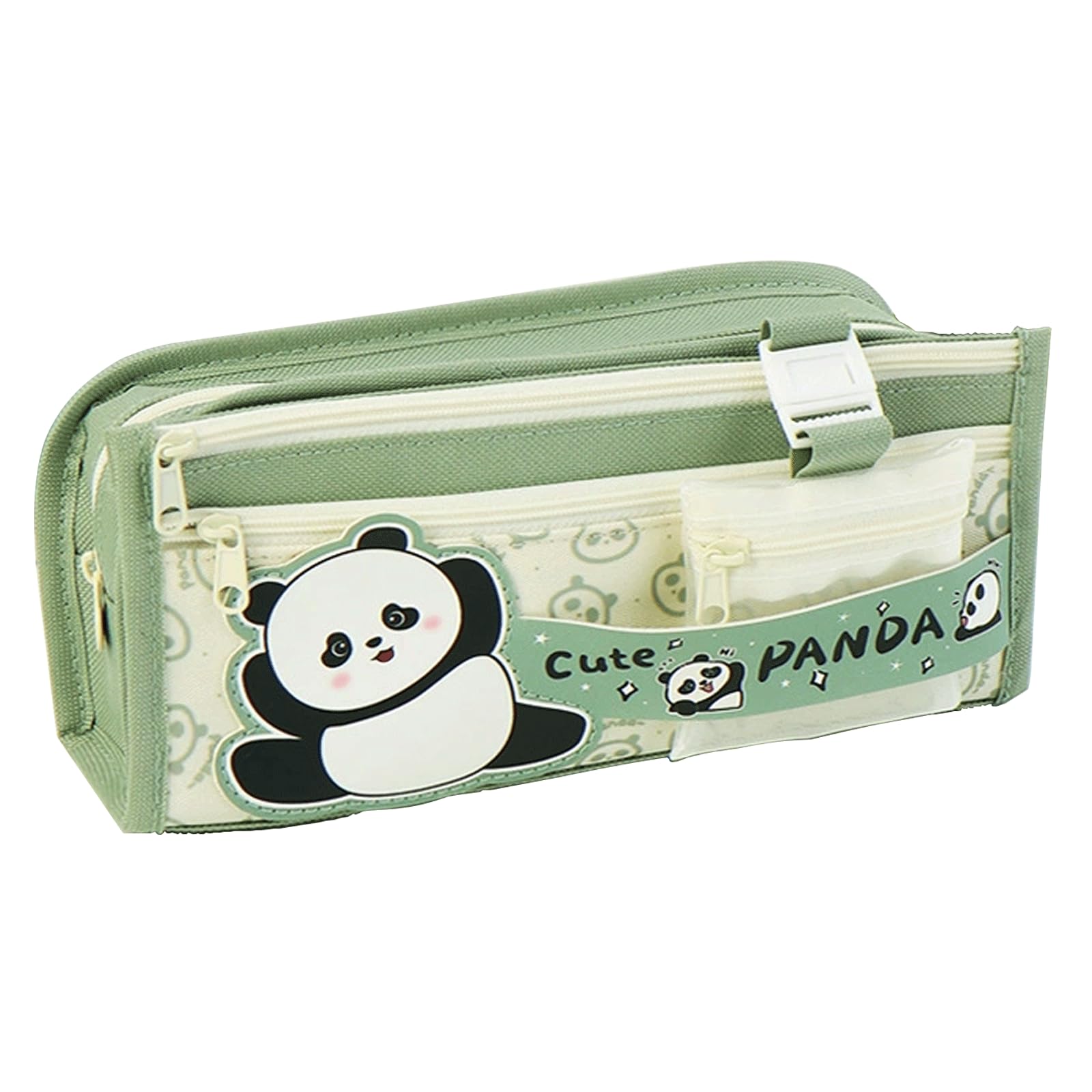 MUNSKT Kawaii Panda Pencil Case, Elegant, Large Capacity Pencil Case, Black, One Size, The Modern Wind (Green)
