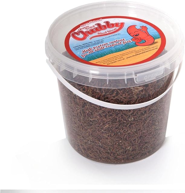 1 Litre Freeze Dried Chubby Bloodworm for Cold Water &Tropical Fish