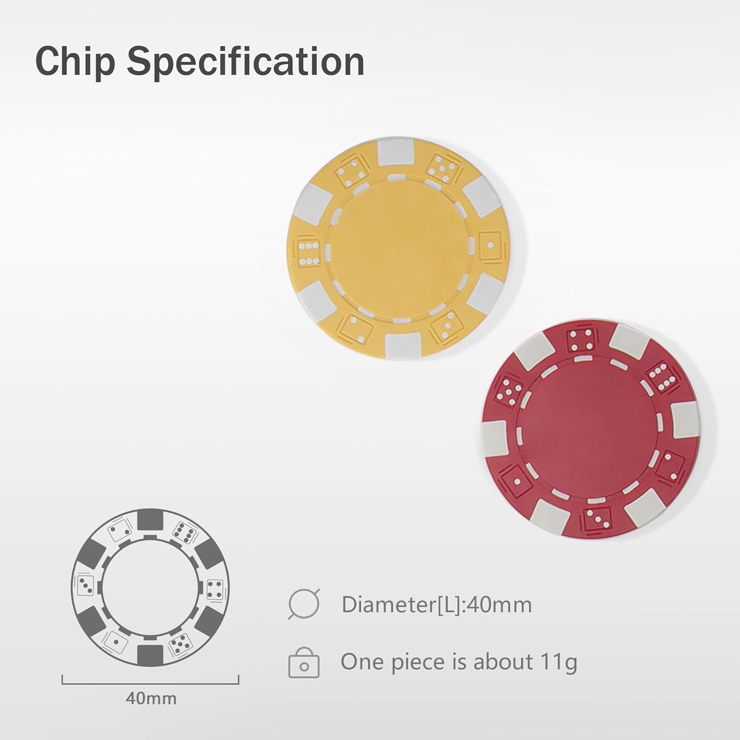 300Pcs Poker Chips & Acrylic Poker Chip Tray Rack