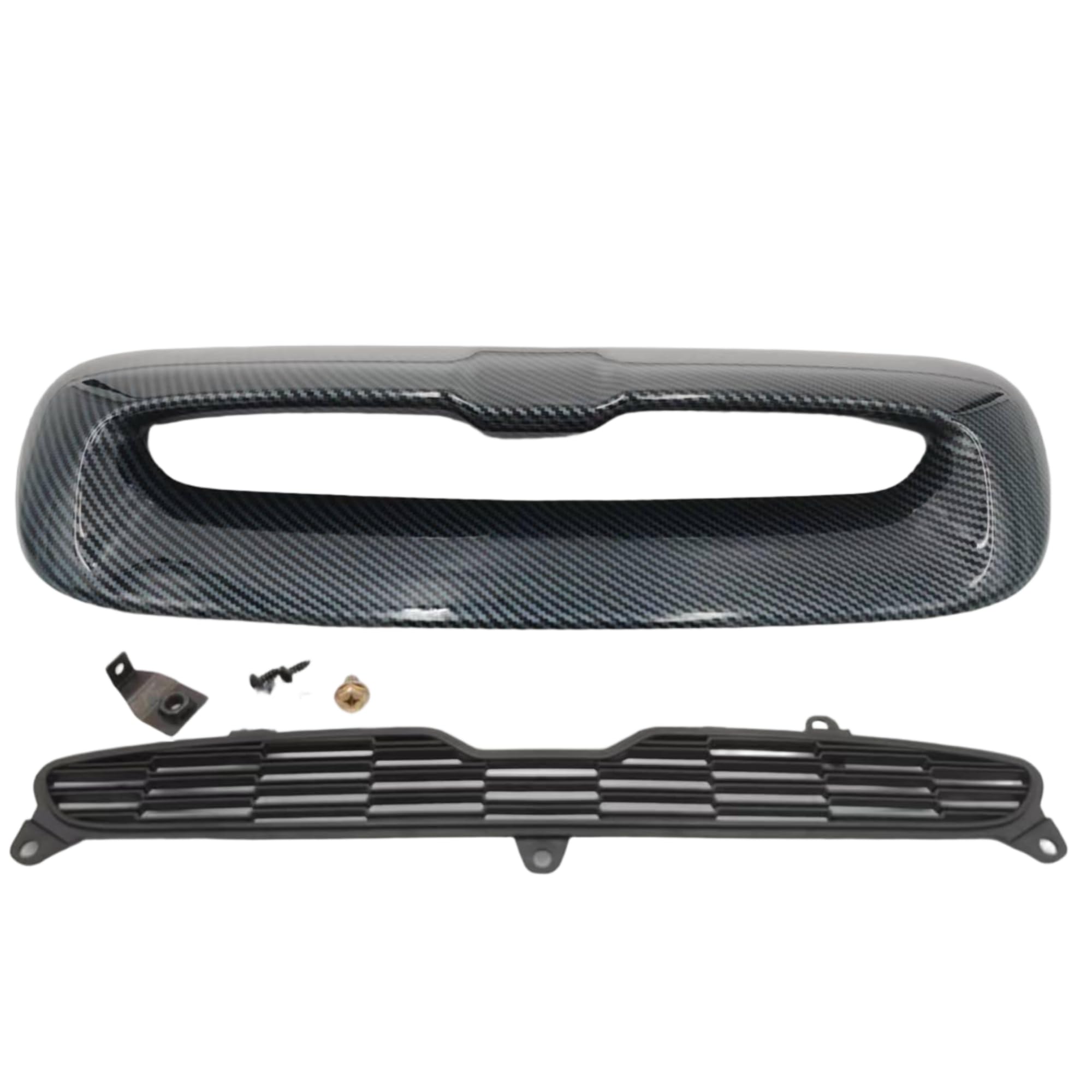 Hood Scoop Vent Grille OE 51132756095 51132756096 51137148827 Carbon Fiber Style Airflow Replacement for MINI R55 R56 R57 R58 R59 Cooper S/JCW 2007-2013