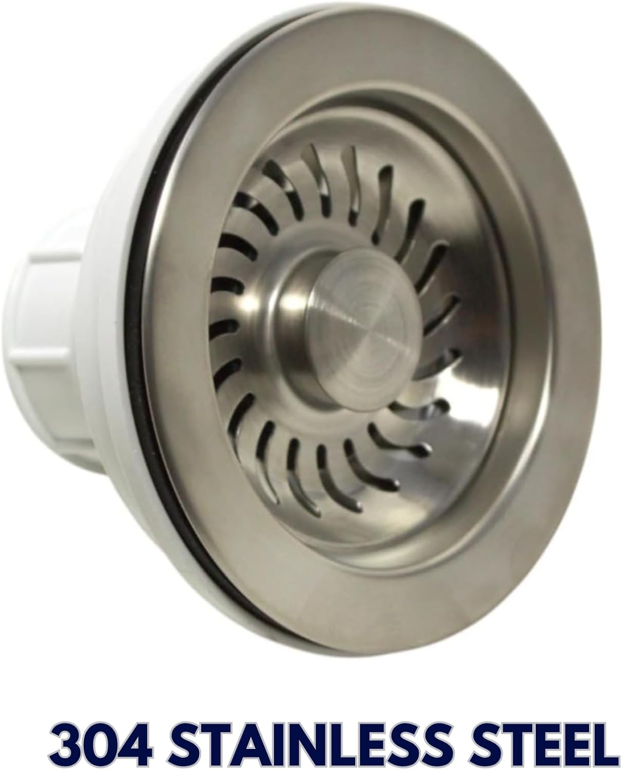 Nantucket Sinks 3-1/2 Kitchen Drain Assembly Kit for Fireclay Kitchen Sinks, with Basket Strainer, 304 Stainless Steel, Extended Ferrule, Made in Italy NS35L-EXT