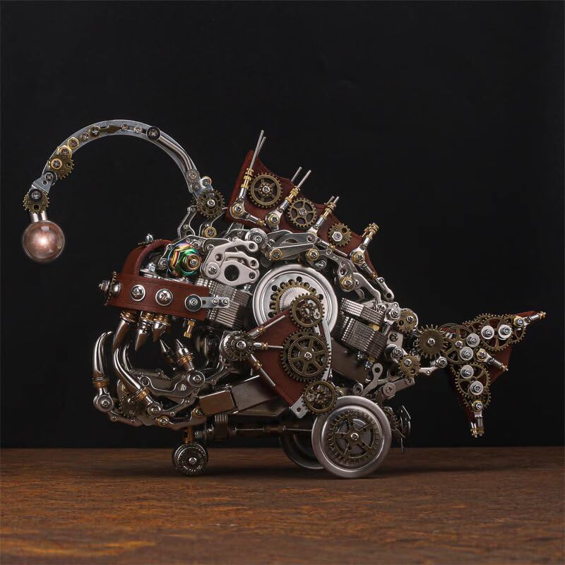 Puzzle 3D fai da te in metallo a forma di pesce steampunk, decorazione creativa e alla moda, regalo per bambini e adulti, puzzle ad alta difficoltà, opera d'arte