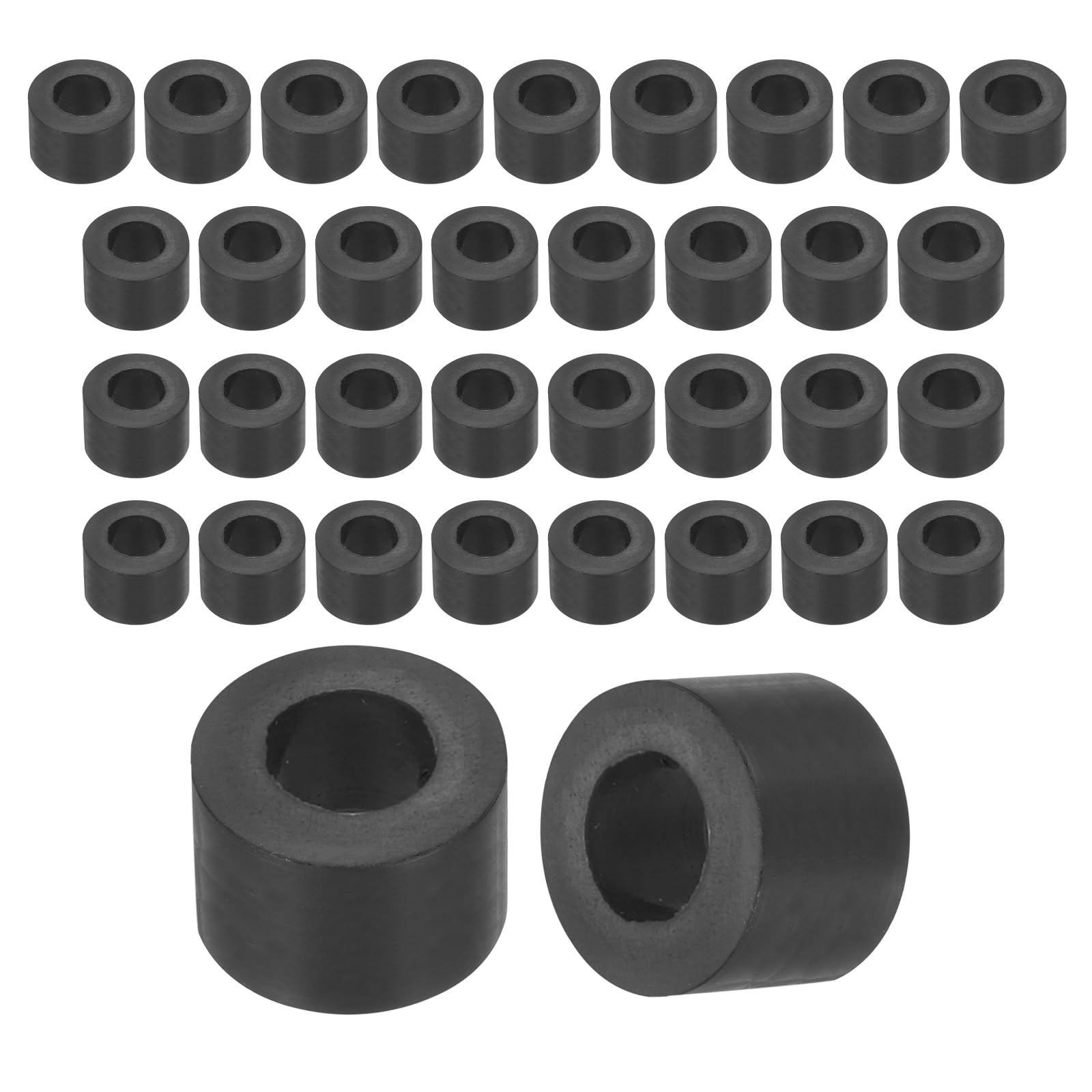 sourcing map 15Pcs Rubber Spacers, 40mm OD, 12mm ID, 5mm Thick Black Round Anti Vibration Rubber Pads Isolation Bushings Washer for Home Cars Boat(1.57" OD x 0.55" ID x 0.2" Thick)