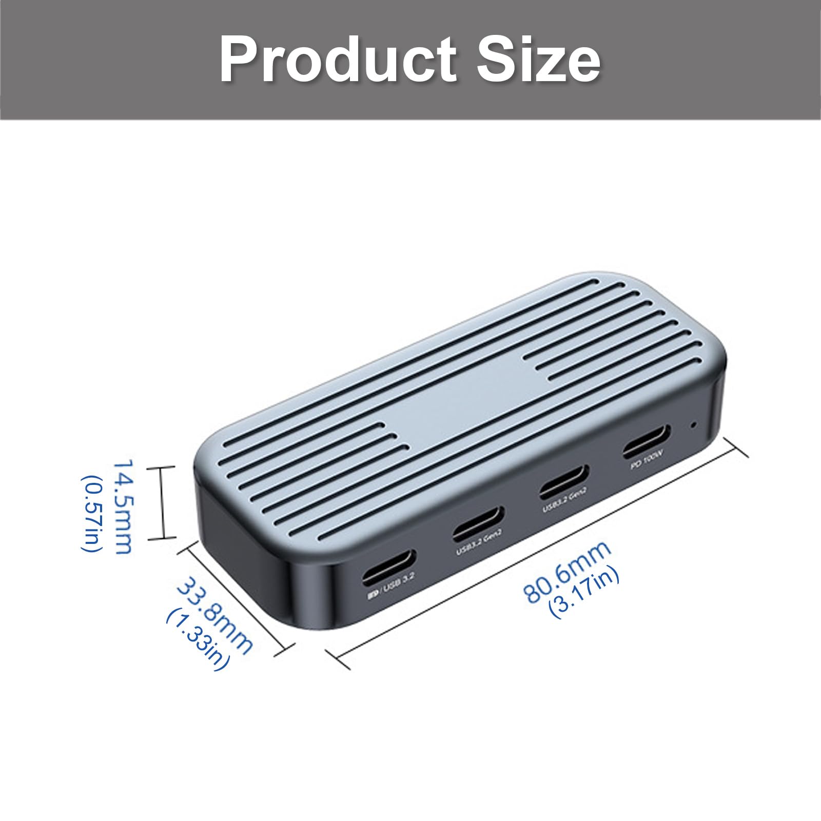 Zewnętrzny wyświetlacz stacja dokująca USB C 4 w 1 z wyjściem wideo 4K 60 Hz, porty USB C 10 Gb/s i wejście PD 100 W do laptopa, biurko, typ rozszerzenia, stacja dokująca, wieloportowy adapter