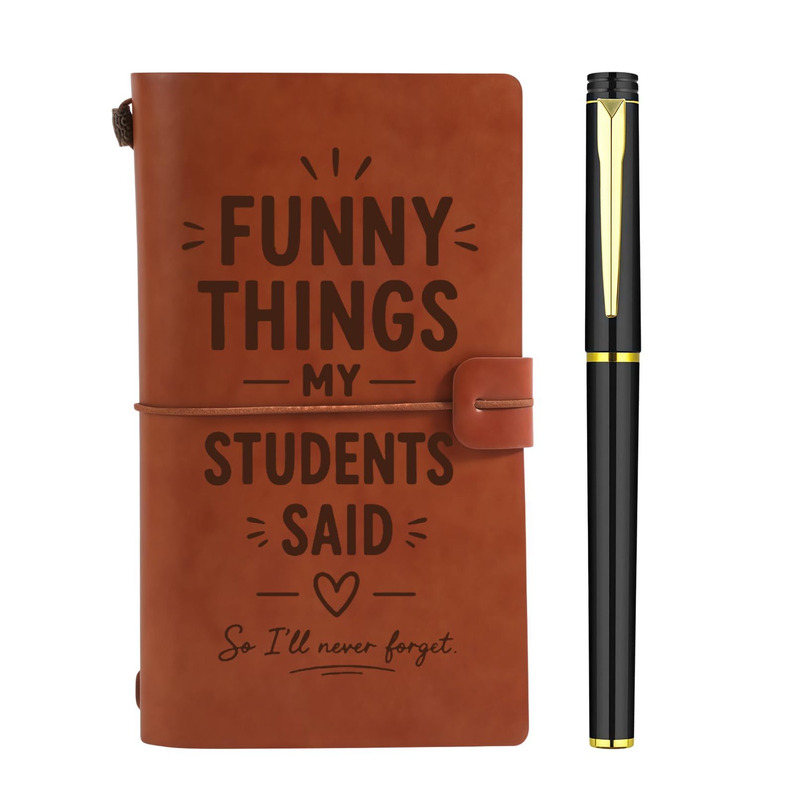 RUQVKWLA Teacher Gifts Set - Funny Leather Notebook And Pen - Unique Appreciation Present For Women - Thoughtful Gifts For Teachers End Of Term Thank You