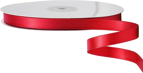 Miniatura 6 de LIUYAXI Cinta de satén roja de doble cara de 38 pulgadas x 50 yardas, cintas perfectas para manualidades, envoltura de regalos, fabricación de lazos