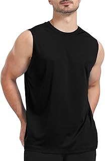 Upocool Men's Sleeveless UPF 50+ Swim Shirts Quick Dry Workout Tank Top UV Protection Running Gym Muscle T Shirts