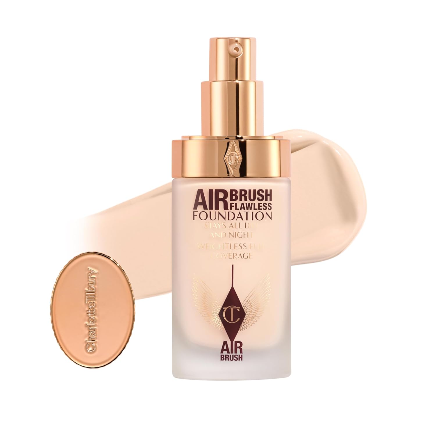 Charlotte Tilbury Airbrush Flawless Matte Foundation - Full Coverage Liquid Makeup with a Natural-Matte Finish - Smoothes & Blurs Pores - Waterproof & Transfer Resistant