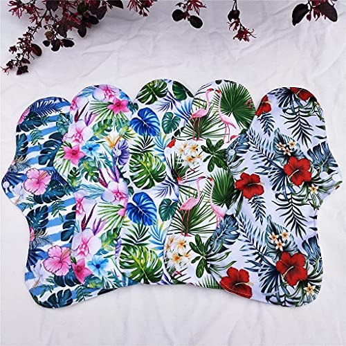 Image of 6pcs Resuable Incontinence Pads Resuable Waterproof Resuable Menstrual Pad Sets Including 5Pcs Heavy Flow Menstrual Pads Mama Cloth Sanitary Napkins + 1Pc Mini Wet Bag