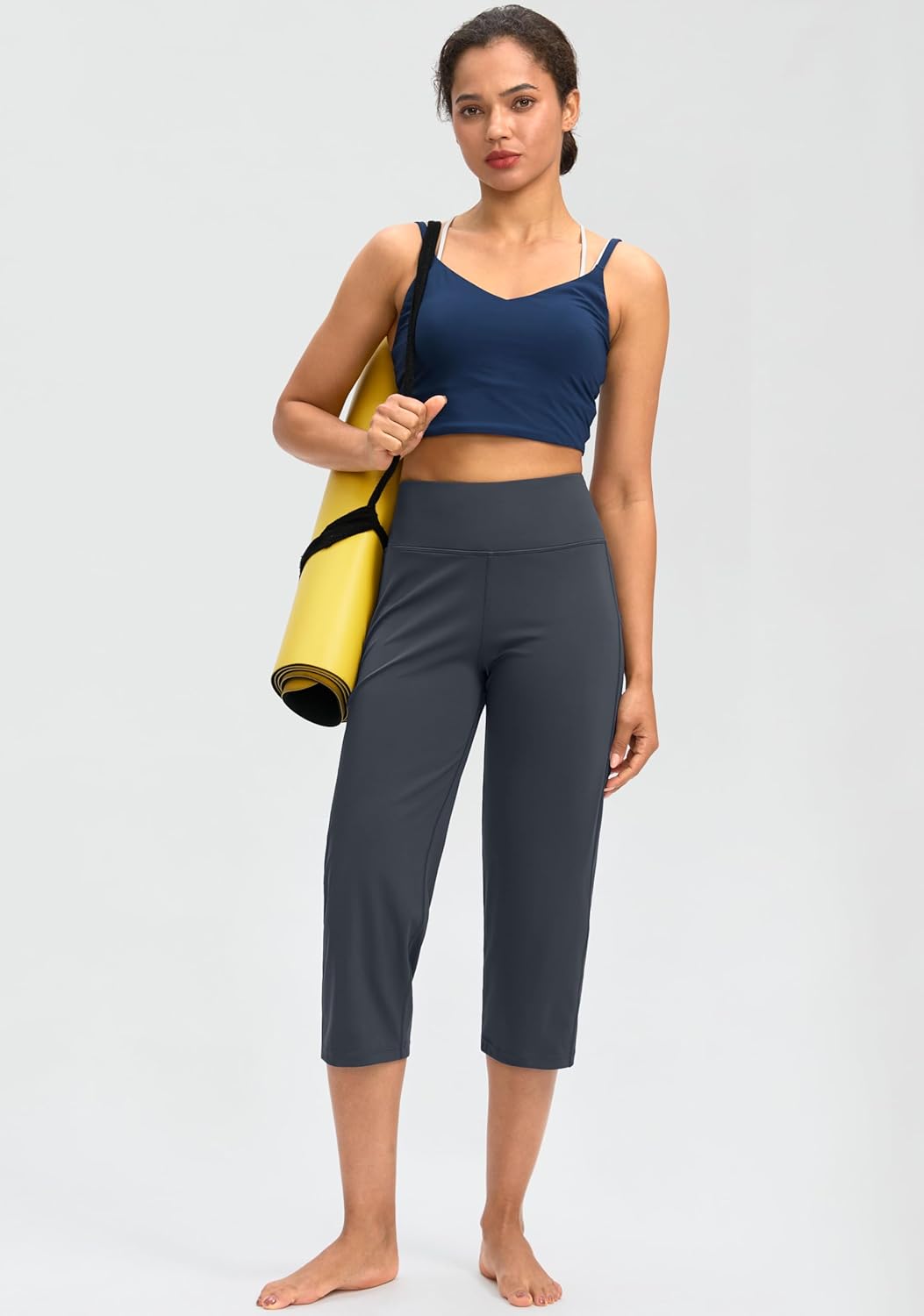 G Gradual Capri Pants for Women High Waist Workout Yoga Pants with Pockets Tummy Control Leggings Crop Straight - Image 6