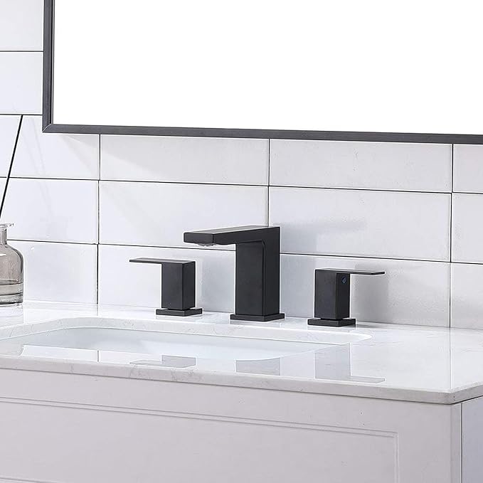 Grifería Lavamanos 3 Huecos 8 Pulgadas Negro Mate miniatura 7