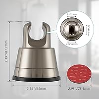 Vista 8 de Hibbent Soporte de cabezal de ducha con ventosa al vacío, soporte de cabezal de ducha extraíble, soporte de pared ajustable en altura ajustable