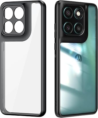 حافظة QUIETIP متوافقة مع Motorola Edge 60 Fusion/Edge 60، غطاء واقي شفاف مقاوم للصدمات من مادة TPU،أسود