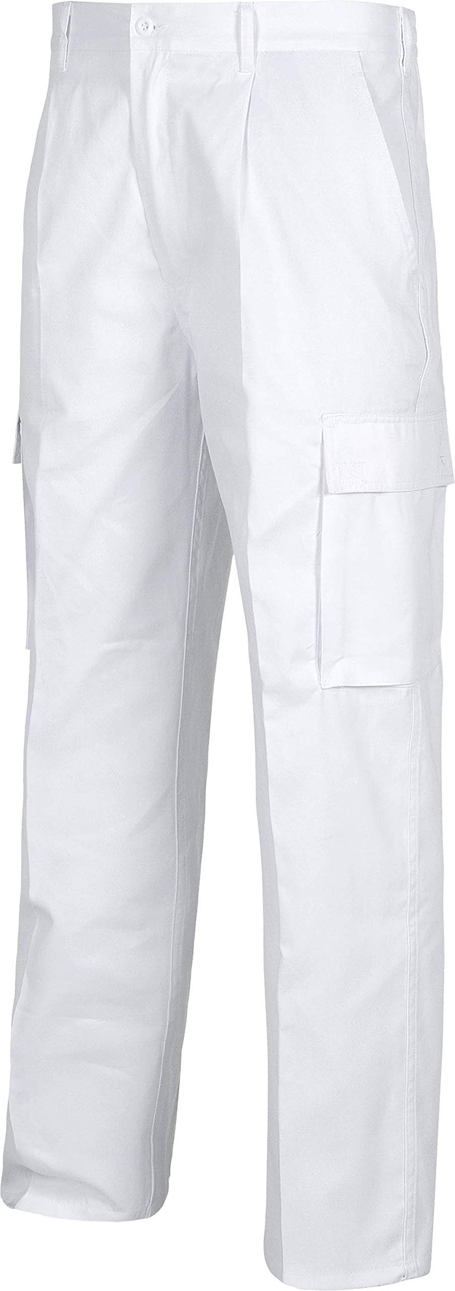 WORKTEAM Pantalón de Trabajo Multibolsillos Corte Recto Cintura Elástica